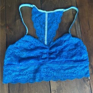 PINK Victoria's Secret Blue Lace Wireless Bra